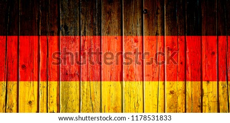 Textured Germany flagged wooden table from above