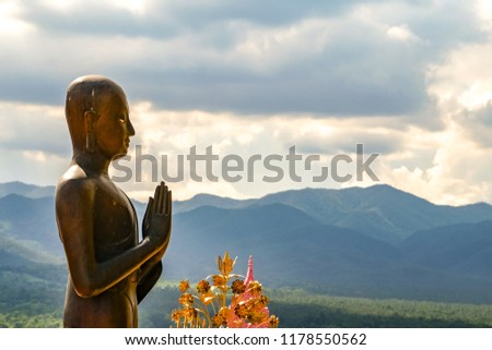 The Buddha statue at Wat Doi Sappanyou temple, Chiangmai Thailand
