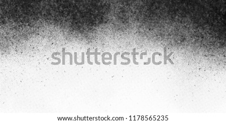 Gradient halftone vector texture overlay. Monochrome abstract splattered background. Royalty-Free Stock Photo #1178565235