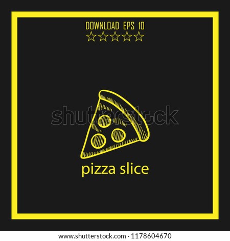 pizza slice sketch vector icon