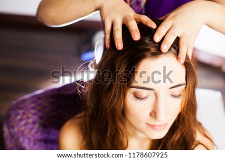 Close-up head massage Royalty-Free Stock Photo #1178607925