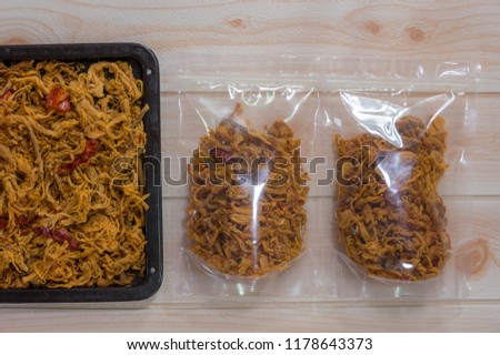 Dried chicken meat handmade. Pictures use for advertising, design, marketing...fresh food homemade