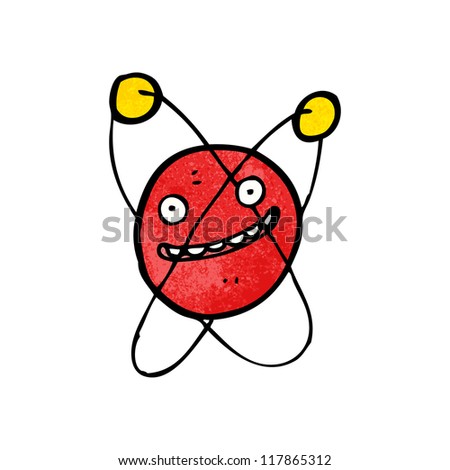 cartoon happy atom