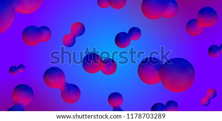 Abstract Colorful Saturated Molecules Creative Background with White Frame. Horizontal Modern Backdrop. Vector Illustration.
