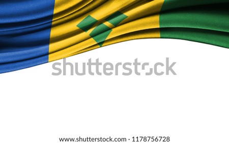Grunge colorful flag of Saint Vincent and the Grenadines, with copyspace for your text or images
