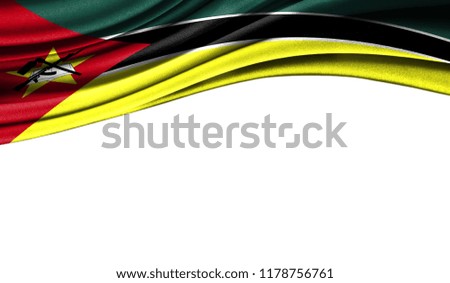 Grunge colorful flag of Mozambique, with copyspace for your text or images