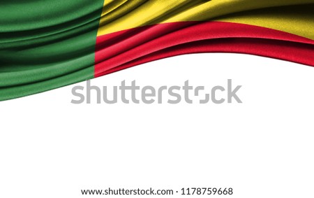 Grunge colorful flag of Benin, with copyspace for your text or images