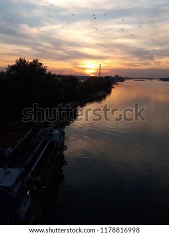River sunset, Danube