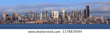 Seattle Skyline Panoramic at Sunset