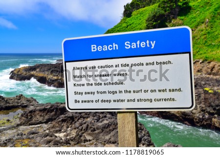 Beach Safety Warning Sign