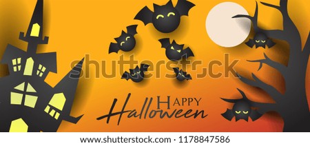 Paper art of Halloween and holiday celebration, vector art and illustration.