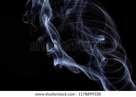 abstract picture, fluttering of smoke on black