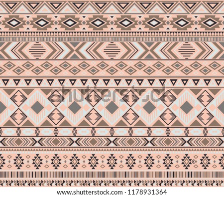 Peruvian american indian pattern brown tribal ethnic motifs geometric vector background. Beautiful native american tribal motifs clothing fabric ethnic traditional design. Peruvian folk fashion.