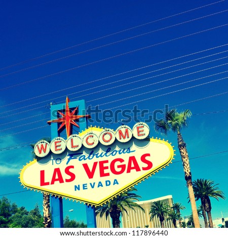 A view of Welcome to Fabulous Las Vegas sign in Las Vegas Strip Royalty-Free Stock Photo #117896440