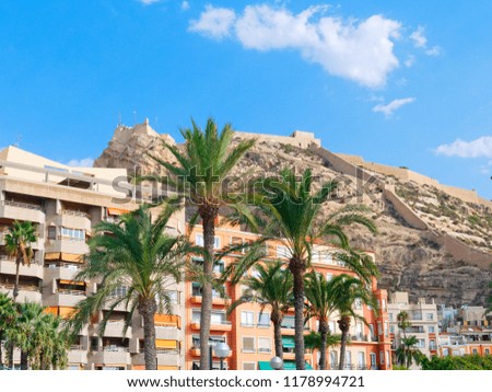 View of the hill at the Alicante coast.