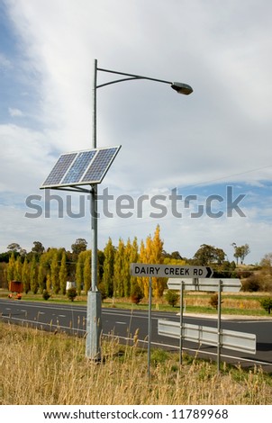A solar-powered street light