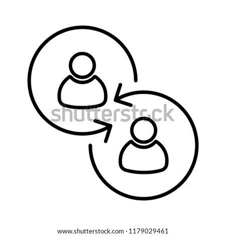Exchange of experience, interaction, cooperation. Vector icon. White background. Royalty-Free Stock Photo #1179029461
