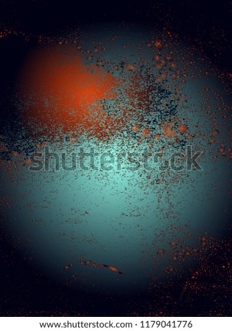 Abstract vector cosmic psychedelic blue and turquoise gradient background. Fractal shiny elements. Particle compounds.