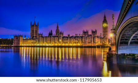 A hdr image of the British houses of parliament
