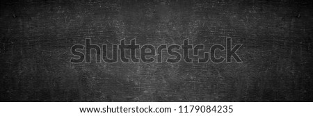 Solid wide old wood chalkboard background texture. Surreal gray classroom back school table food panoramic wallpaper black friday bacground white chalk grunge. Map room wall college blackboard paper.