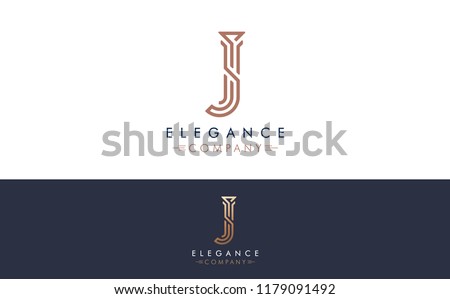 Premium Vector J Logo in two color variations. Beautiful Logotype design for luxury company branding. Elegant identity design for your company. Royalty-Free Stock Photo #1179091492