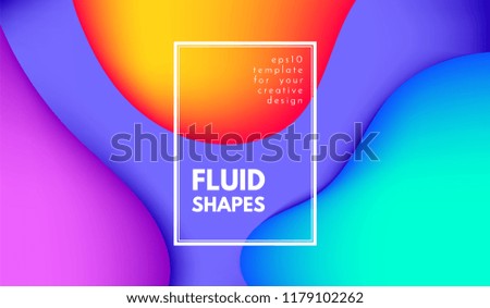 Colorful Fluid Shapes. 3d Graphic Illustration with Bright Liquid. Abstract Fluid Poster with Gradient. Trendy Flow Design. Vector Background with Fluid Shapes for Cover, Poster, Business Presentation