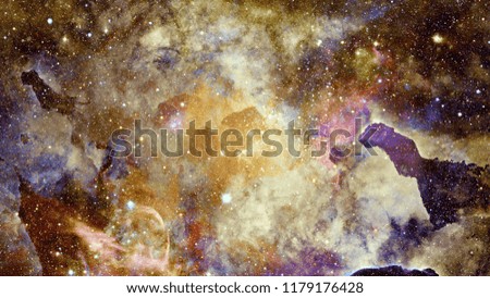 Beautiful nebula and bursting galaxy. Elements of this image furnished by NASA.