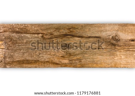 Old planks isolated on white. Empty template. Top view.