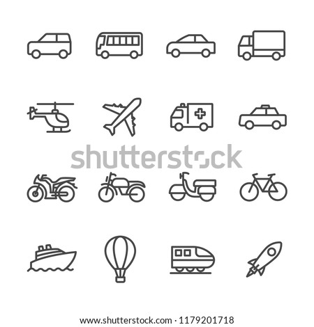The transport lines icon set vector Royalty-Free Stock Photo #1179201718
