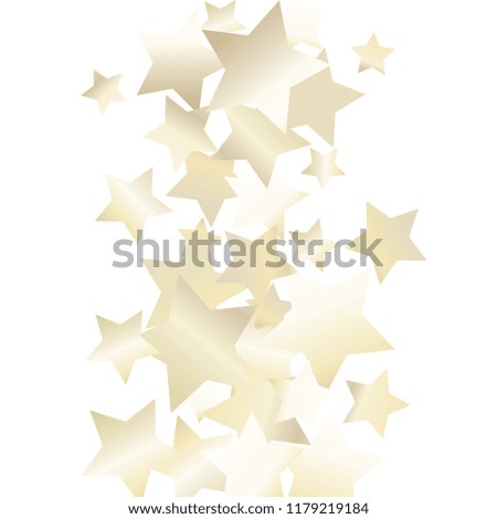 Colorful stars scattered vertically. Isolated gradient stellar elements. Pearl nacre glitter. Iridescent glitter festive celebration vector template for decorations
