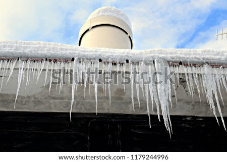 structures with stalactites of frost in full winter season in the Corno alle Scale area of the Tuscan-Emilian Apennines in Italy