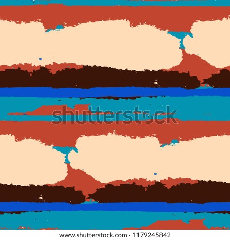Grunge Stripes. Painted Lines. Texture with Horizontal Brush Strokes. Scribbled Grunge Rapport for Sportswear, Fabric, Wallpaper. Rustic Vector Background with Stripes