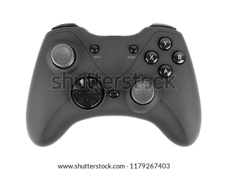 video game controller isolated on white background Royalty-Free Stock Photo #1179267403