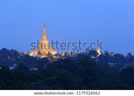 Shawedagon pagoda top view