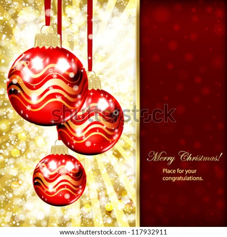 Background with Christmas balls. vector illustration