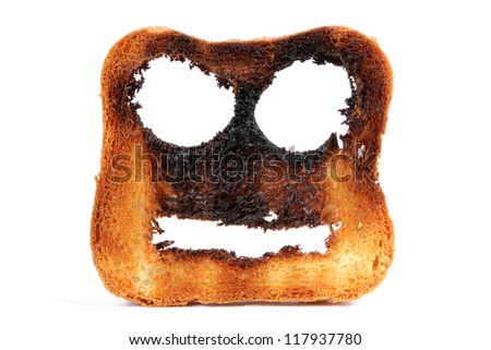Fried toast is on a white background