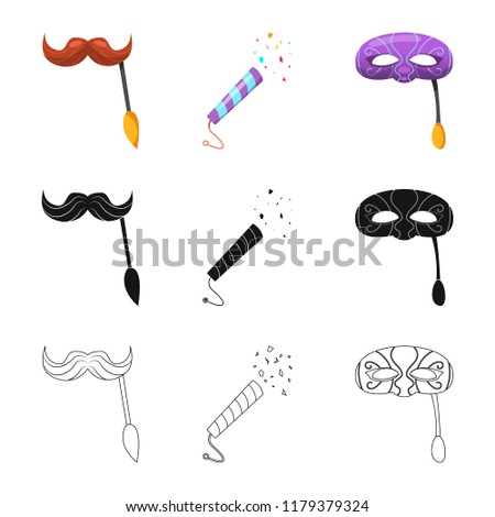 Vector illustration of party and birthday logo. Set of party and celebration stock symbol for web.