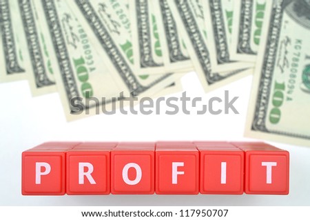 Abstract profit with us dollar background