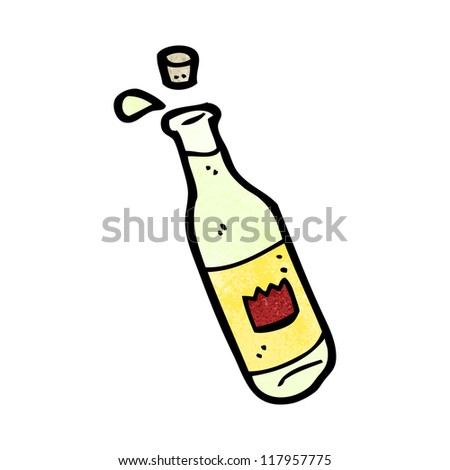 cartoon white wine bottle
