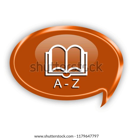 Dictionary button isolated. 3d illustration