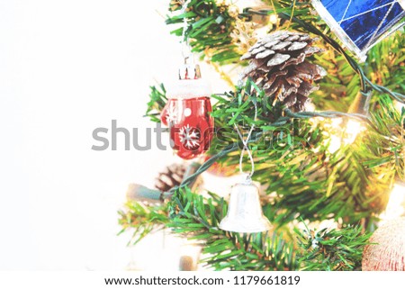 Christmas tree on white background, Close up