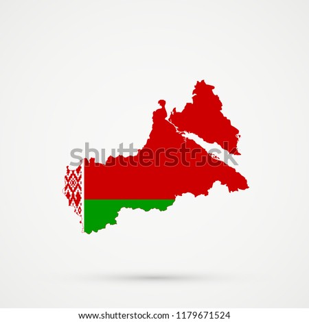 Cherkasy Oblast (Ukraine) map in Belarus flag colors, editable vector.