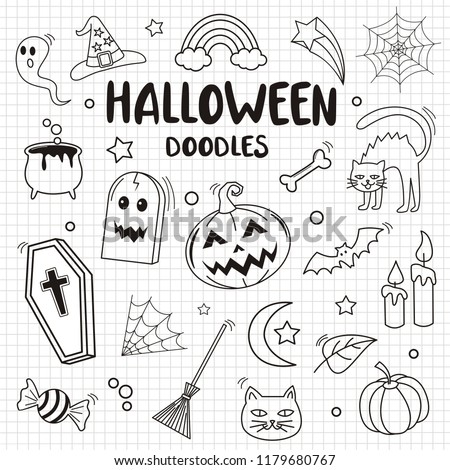 Doodle of  Halloween on paper background