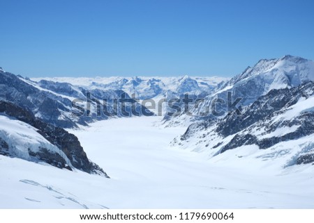 Breathtaking view at Jungfraujoch .