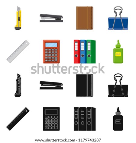 Isolated object of office and supply symbol. Collection of office and school stock vector illustration.