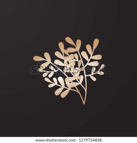 golden leaf logo icon concept for christmas decoration