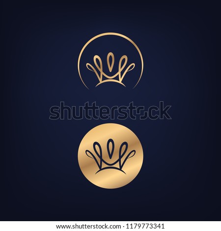 Elegant circle crown logo/icon. Vector image.