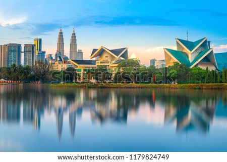 Kuala Lumpur , Malaysia morning view reflection , Travel Malaysia Royalty-Free Stock Photo #1179824749