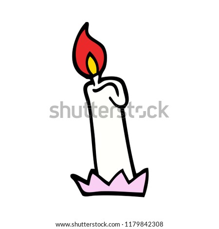 hand drawn doodle style cartoon birthday candle