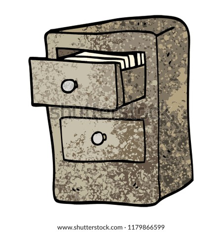 grunge textured illustration cartoon drawers of files